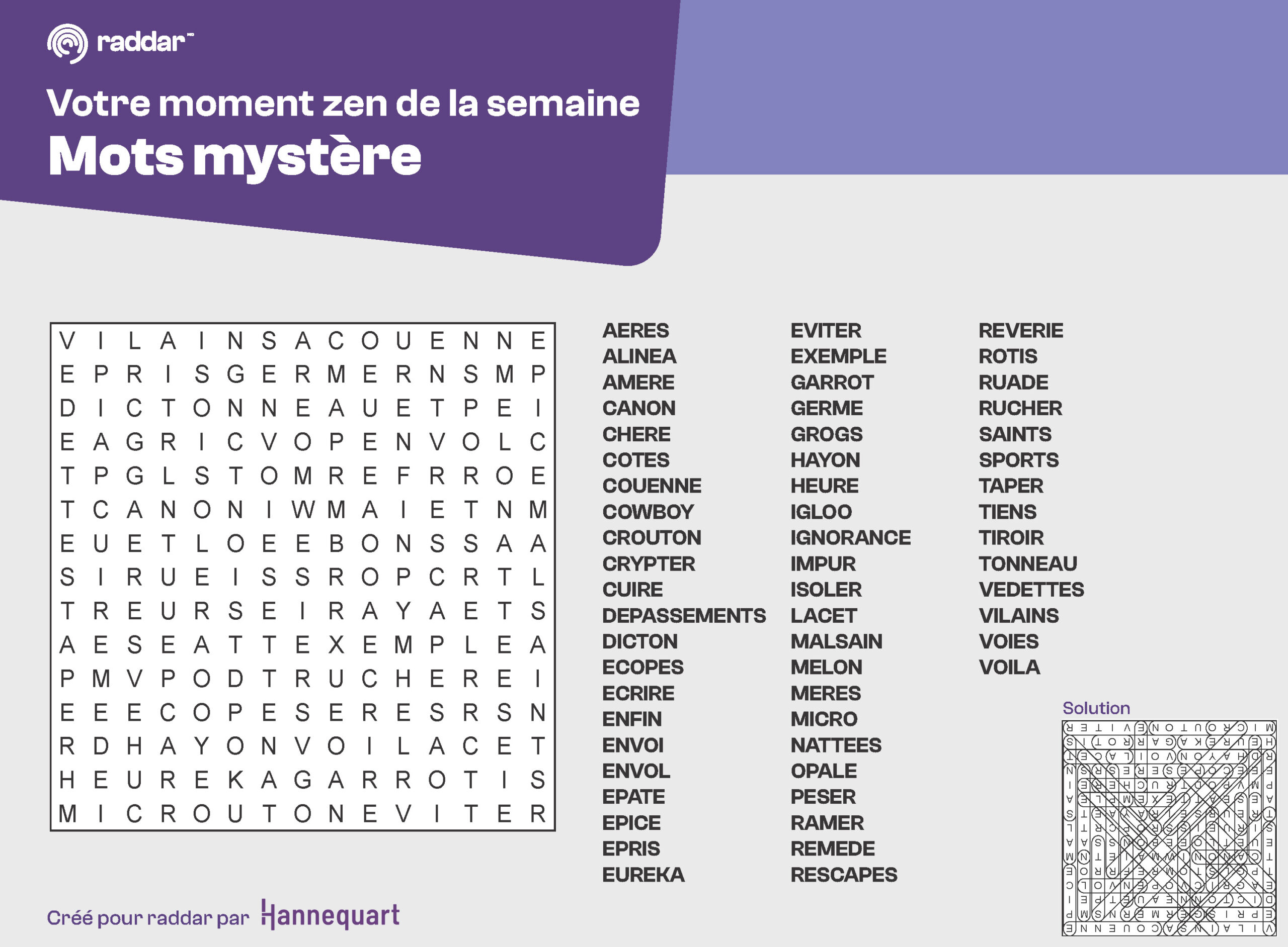 Mots-mystères | 11 août 2025
