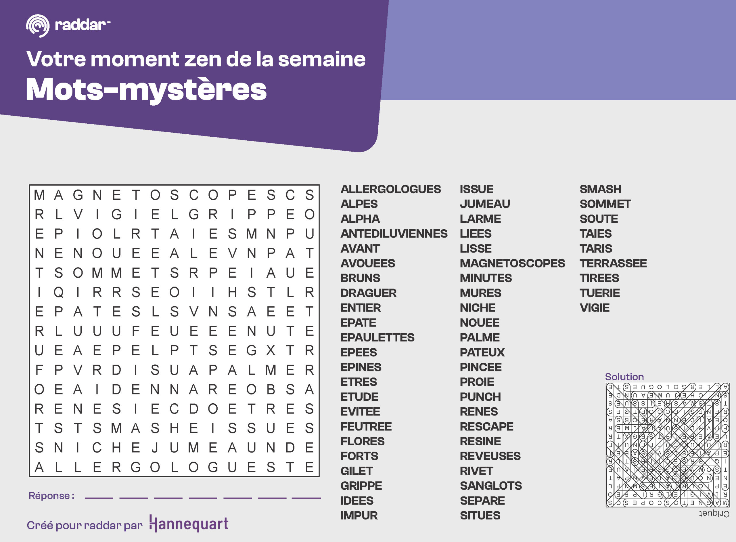 Mots-mystères | 18 août 2025