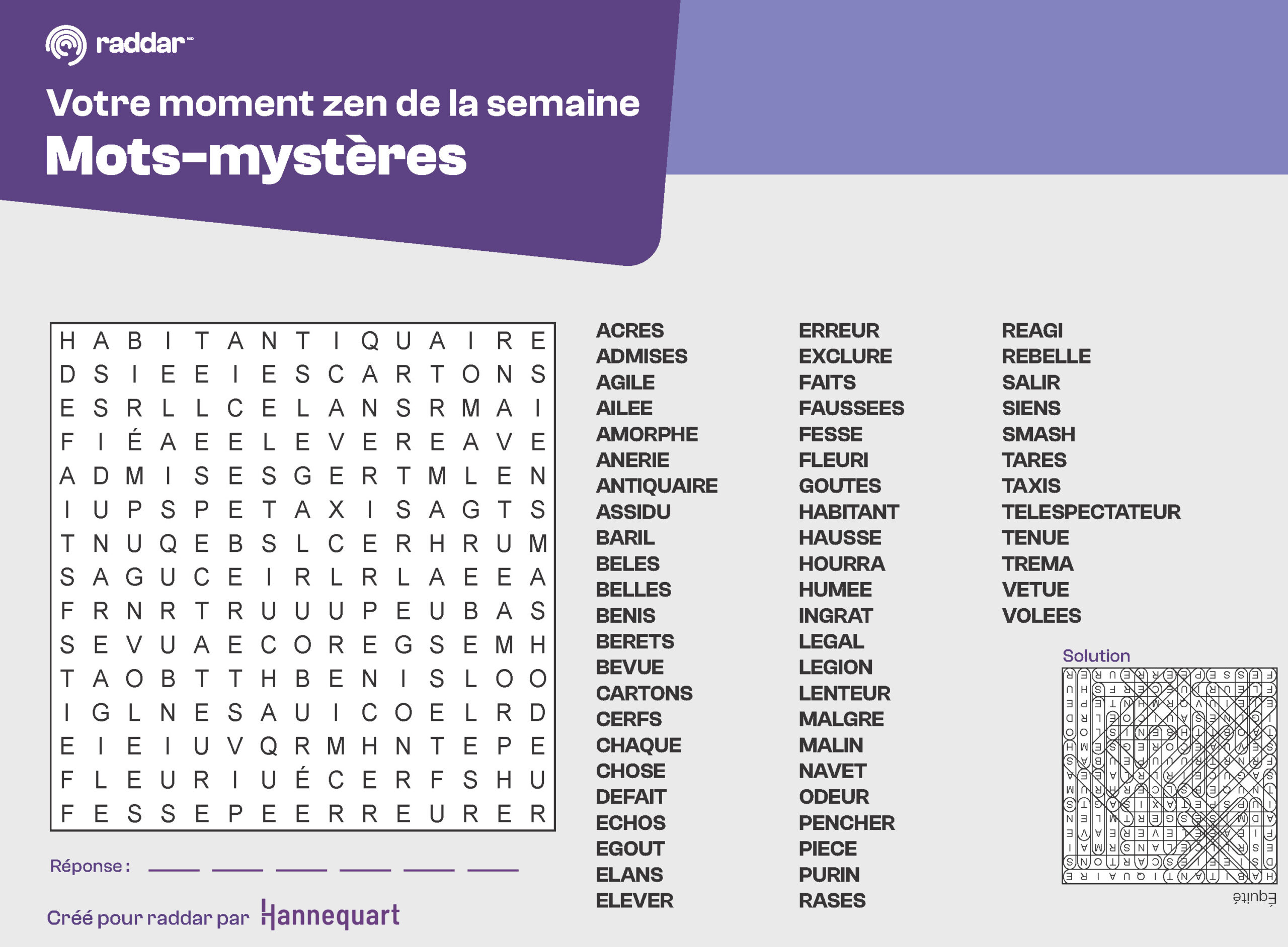 Mots-mystères | 25 août 2025