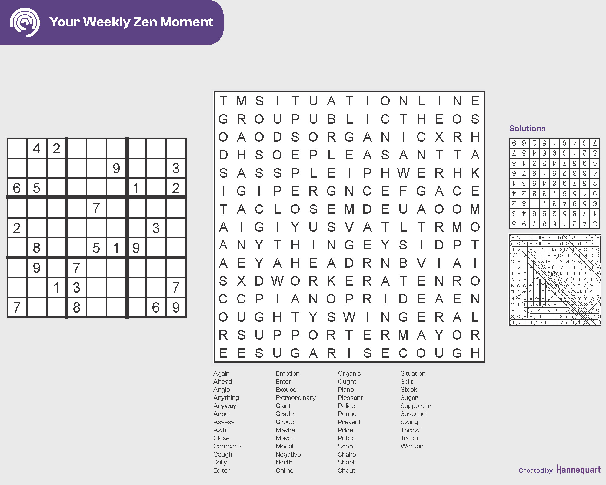 Duo Sudoku & Word Search | September 29th, 2025