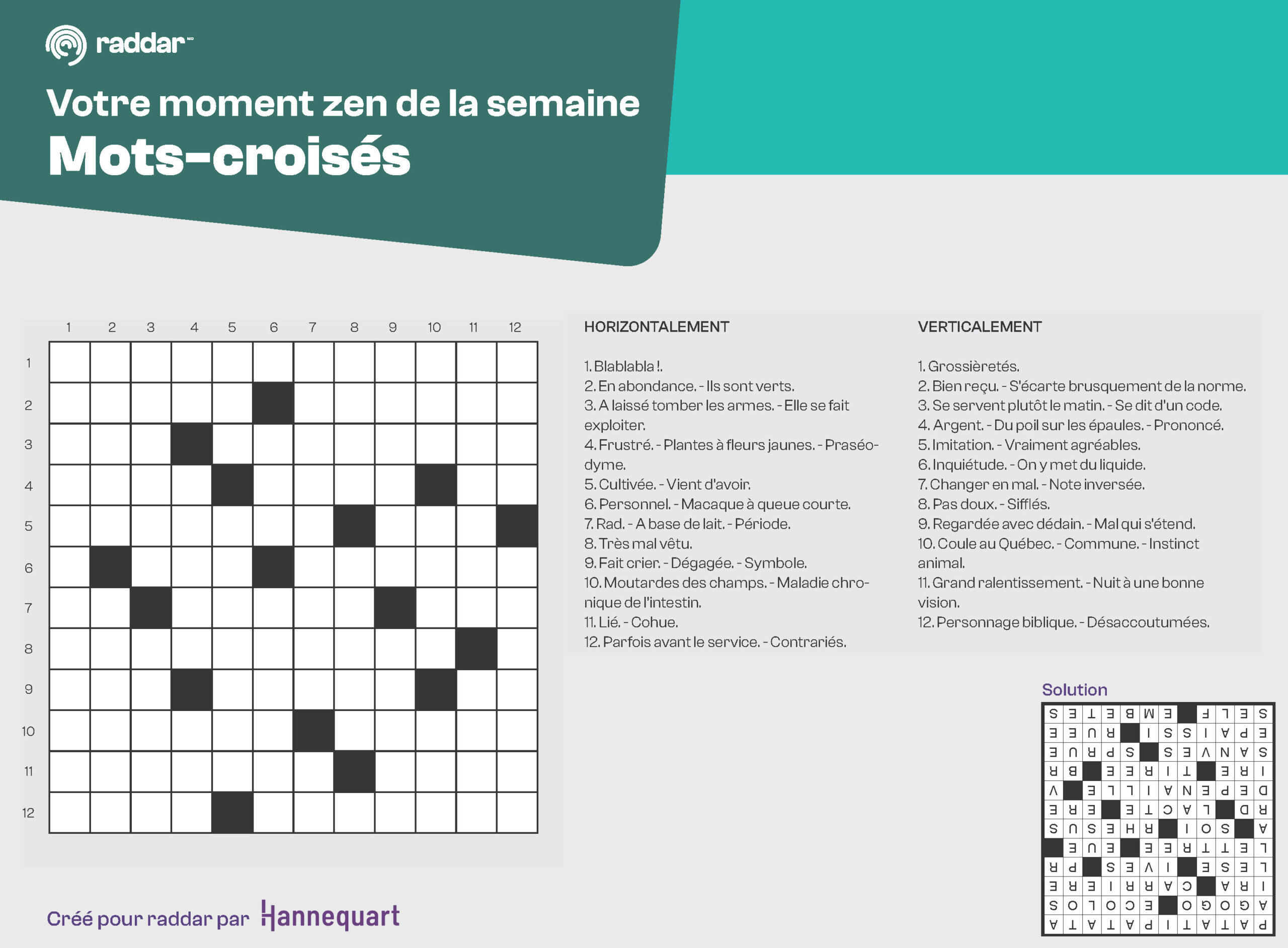 Mots-croisés | 15 septembre 2025