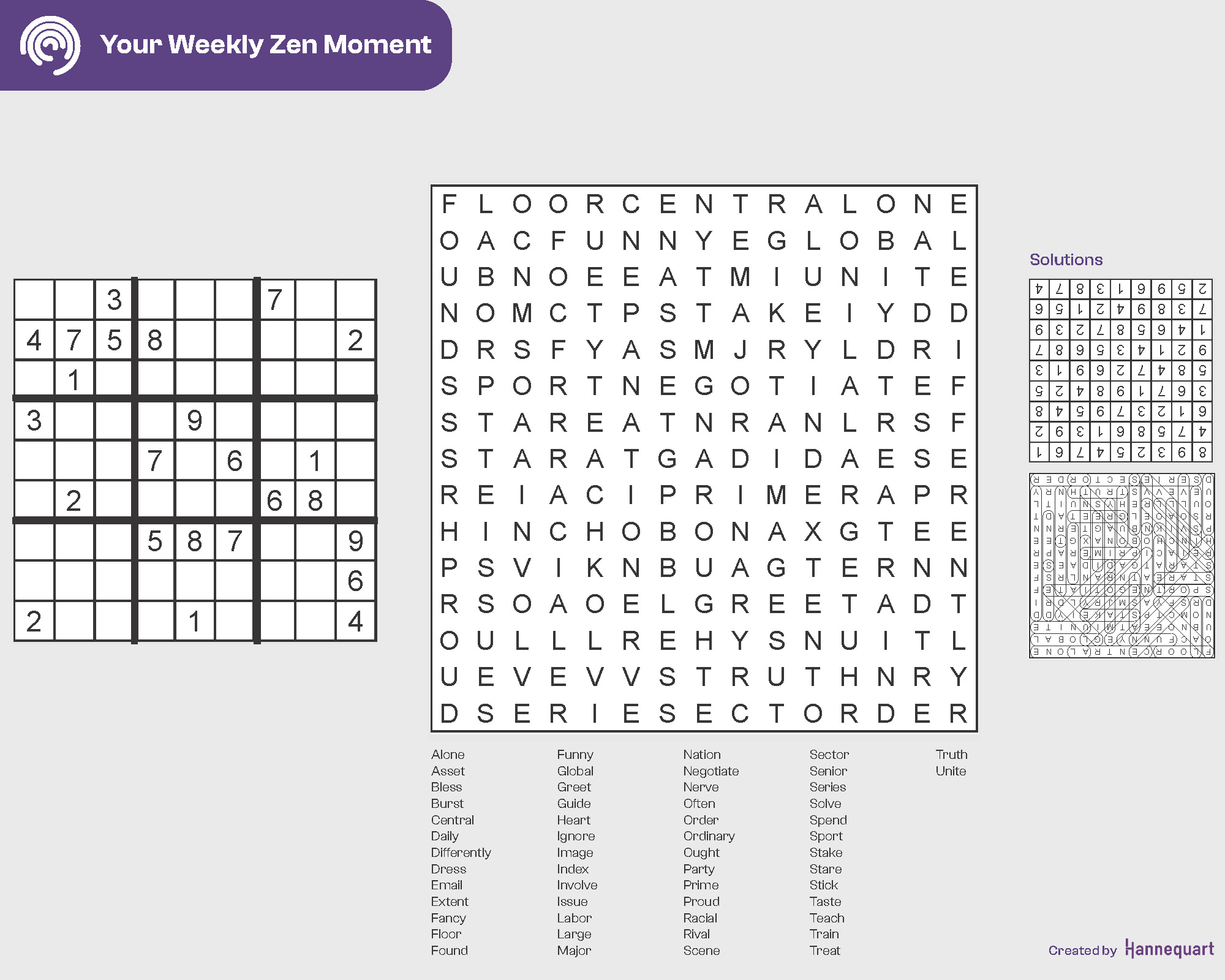 Duo Sudoku & Word Search | October 20th, 2025