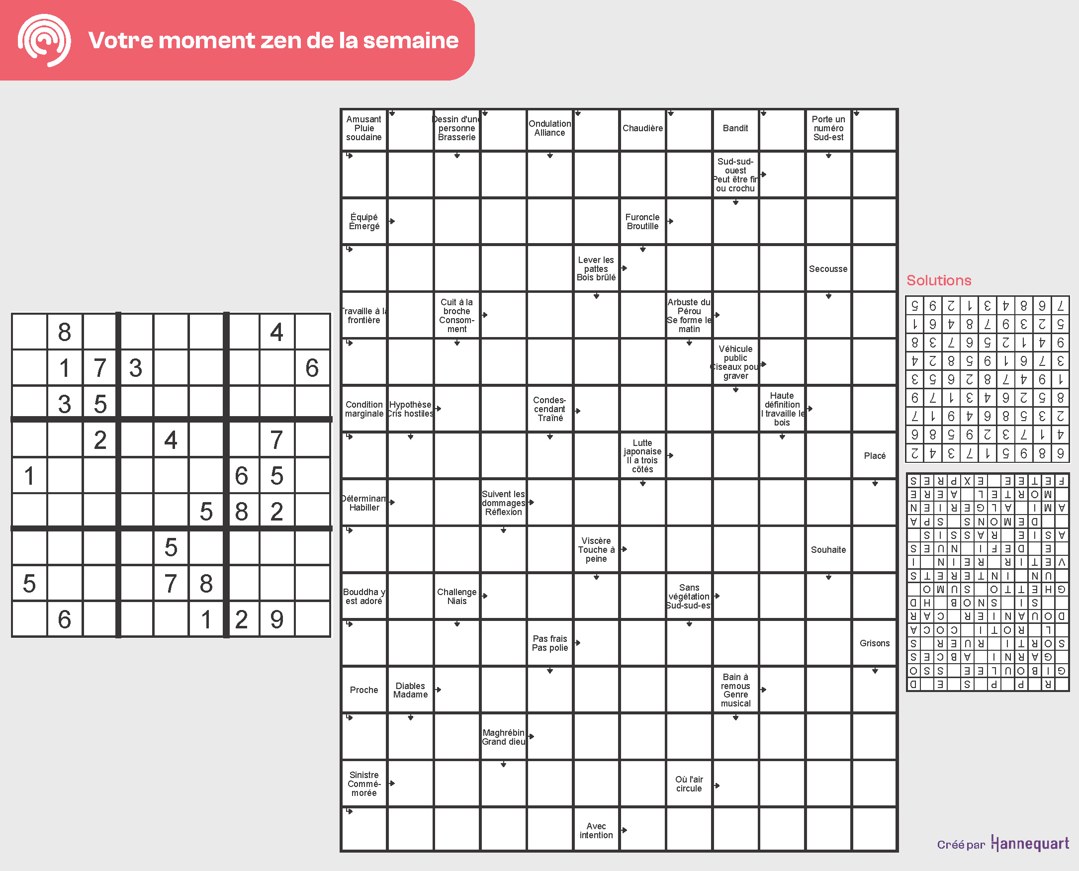 Duo Sudoku et Mots-fléchés | 5 janvier 2026
