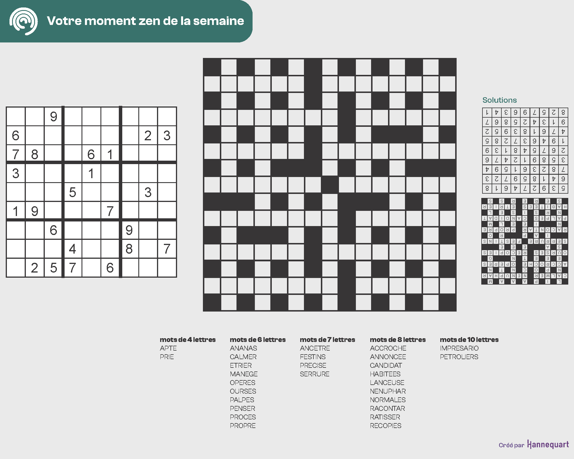 Duo Sudoku et Mots-entrecroisés | 9 février 2026