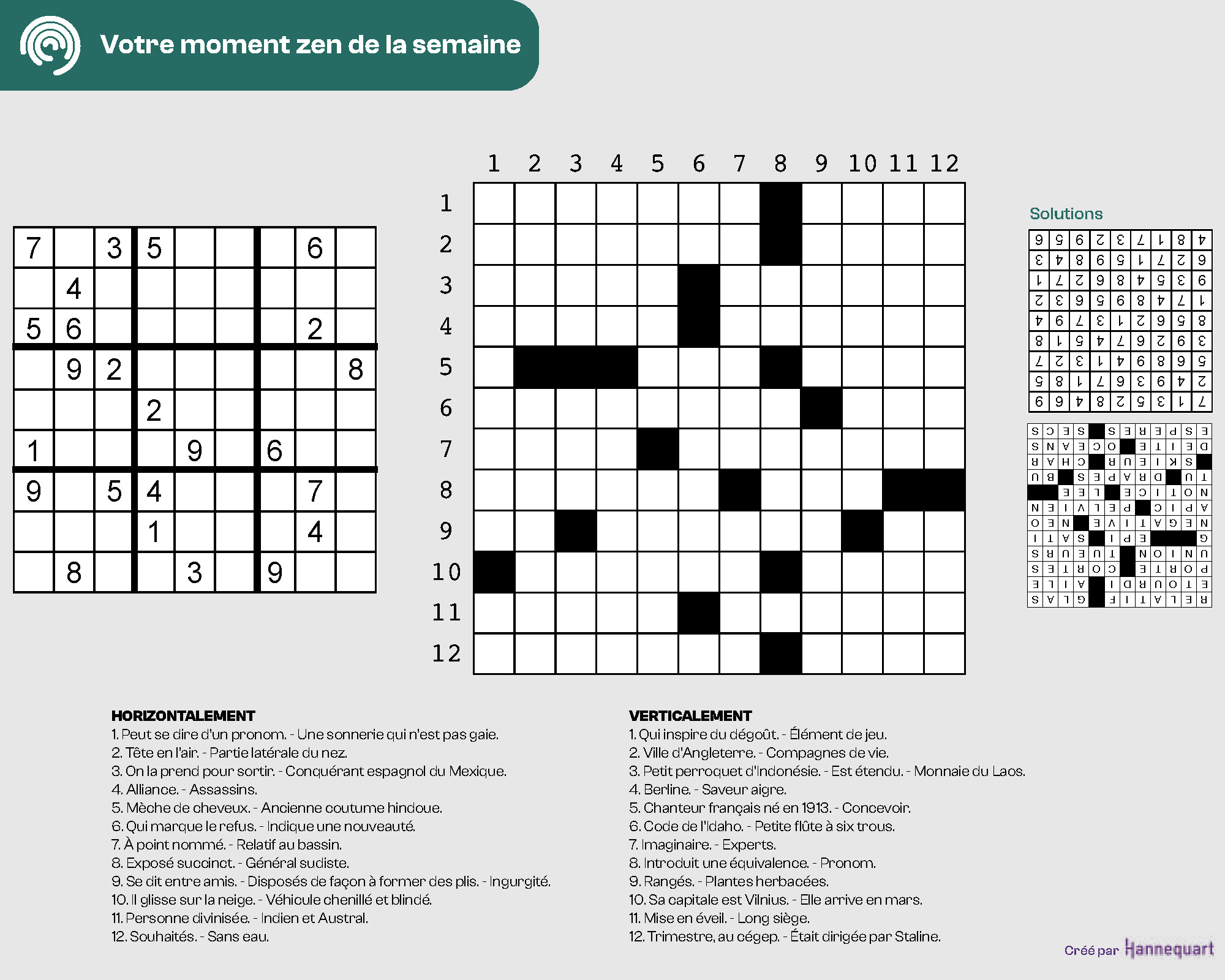Duo Sudoku et Mots-croisés | 23 mars 2026