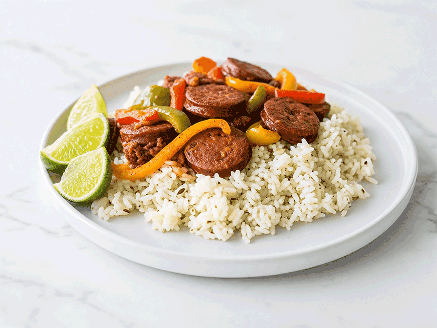 Zesty Adobo Chorizo Skillet with Cumin-Lime Rice