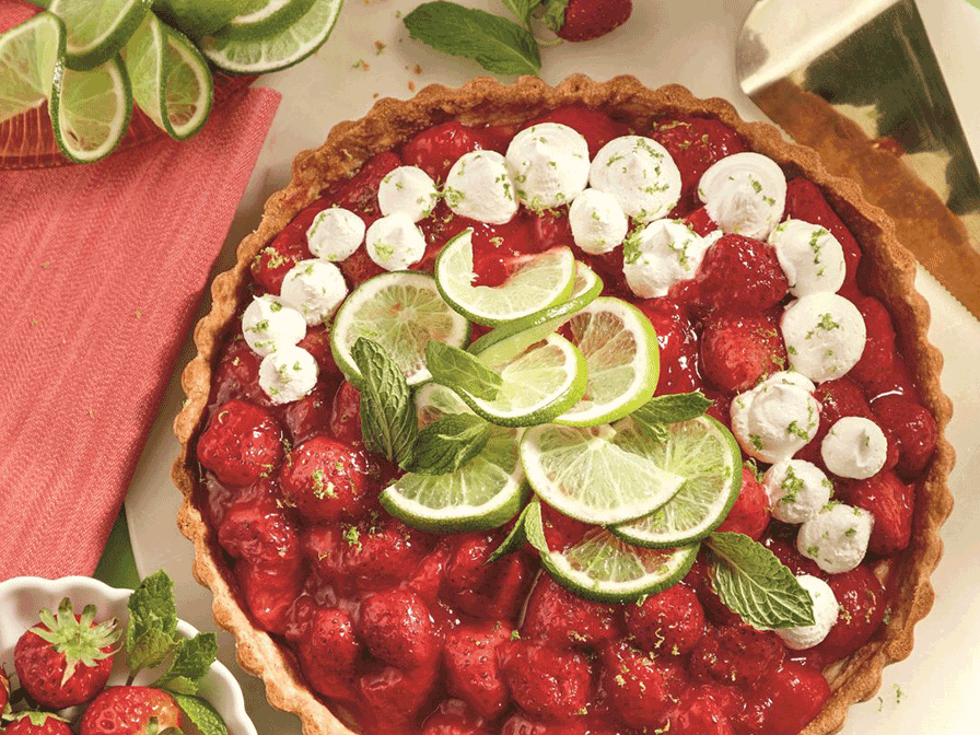 Tarte aux fraises style mojito