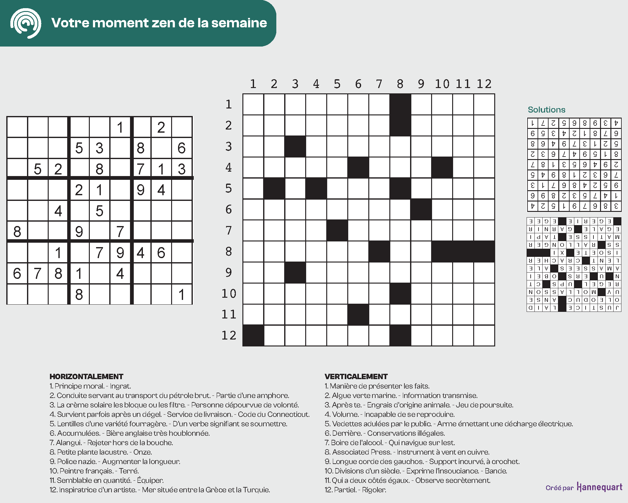 Duo Sudoku et Mots-croisés | 13 juillet 2026