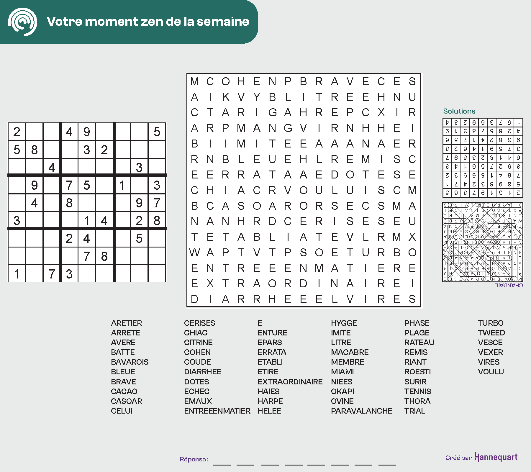 Duo Sudoku et Mots-mystères | 17 août 2026