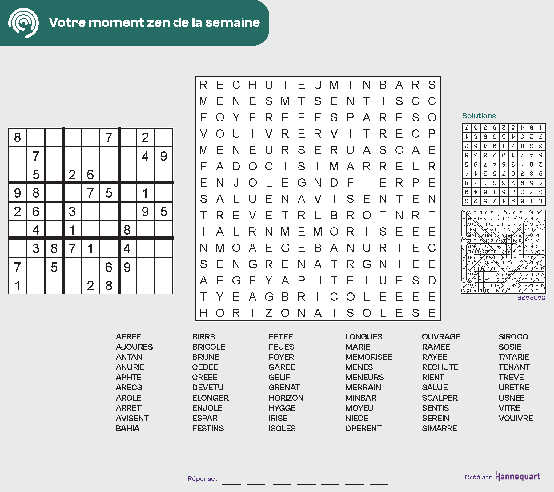 Duo Sudoku et Mots-mystères | 24 août 2026